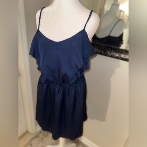 Beautiful navy ruffle layer BCBG generation small dress- dress up or down!